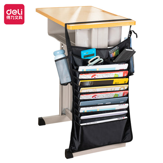 DELI Desk Side Hanging Storage Bag with Water Bottle Holder 11 Layers