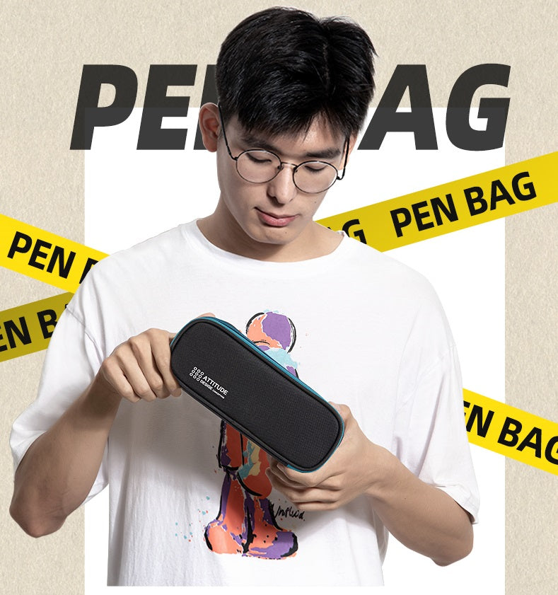 DELI Large Capacity Pencil Case Pouch Pen Storage Bag 3 Compartments