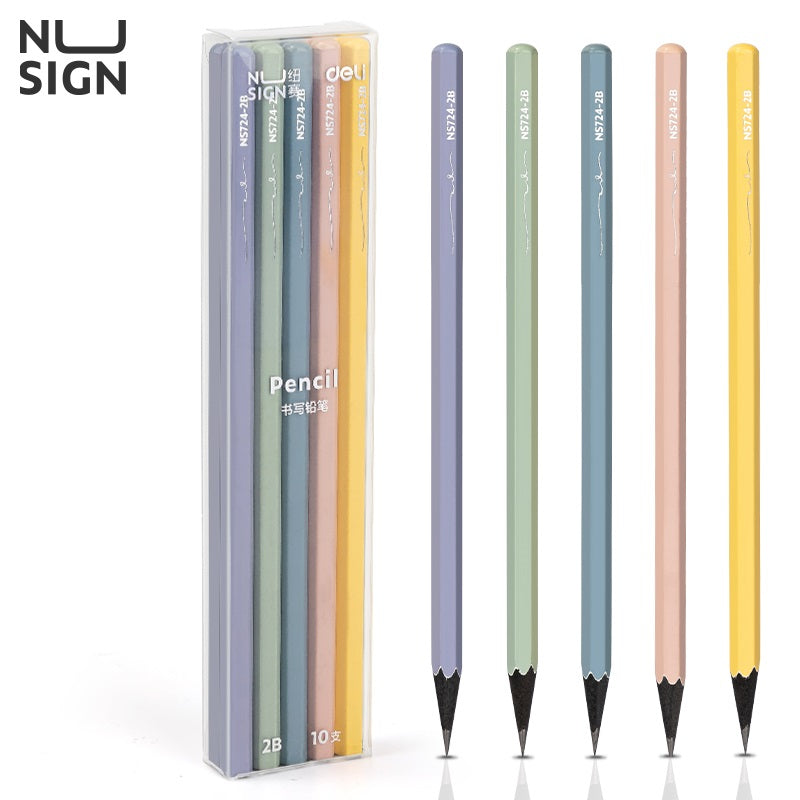 DELI 2B HB Colorful Wooden Pencils for School Office,10 Pack - TTpen