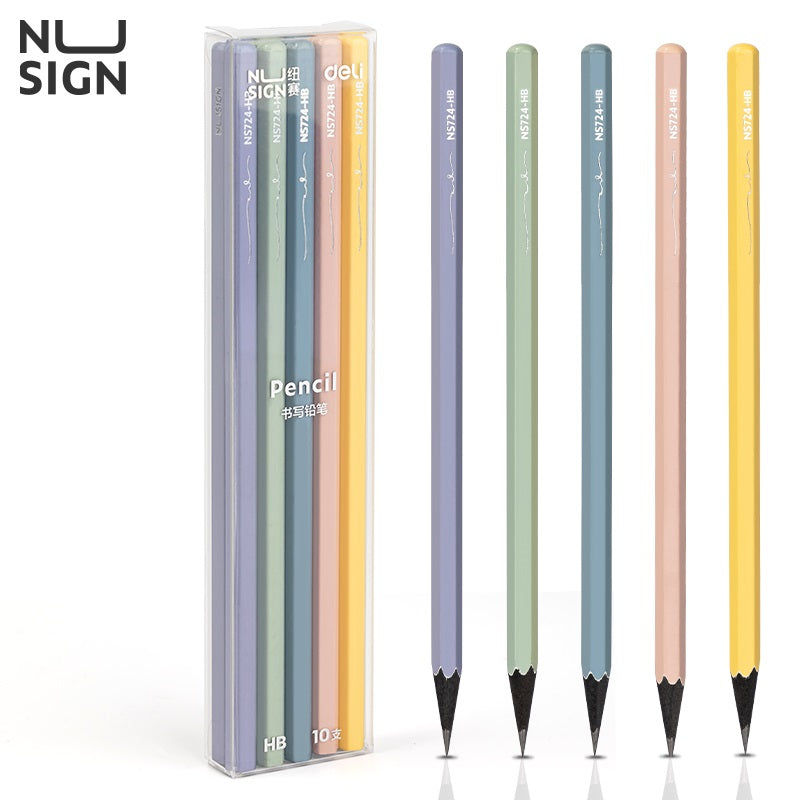 DELI 2B HB Colorful Wooden Pencils for School Office,10 Pack - TTpen