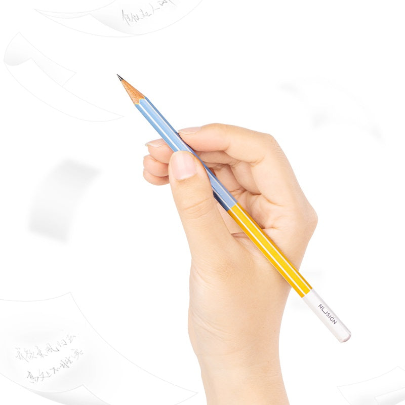 DELI 2B HB Striped Wooden Pencils for School Office,10 Pack