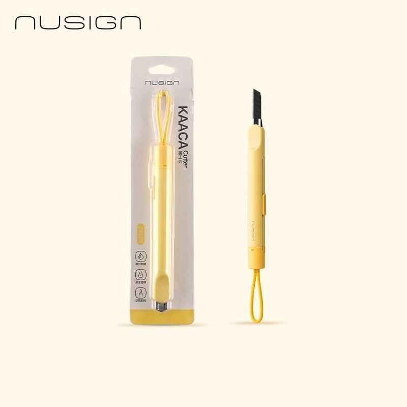 Deli Utility Knife Auto-Lock Box Cutter with Silicone Lanyard 4 Pack