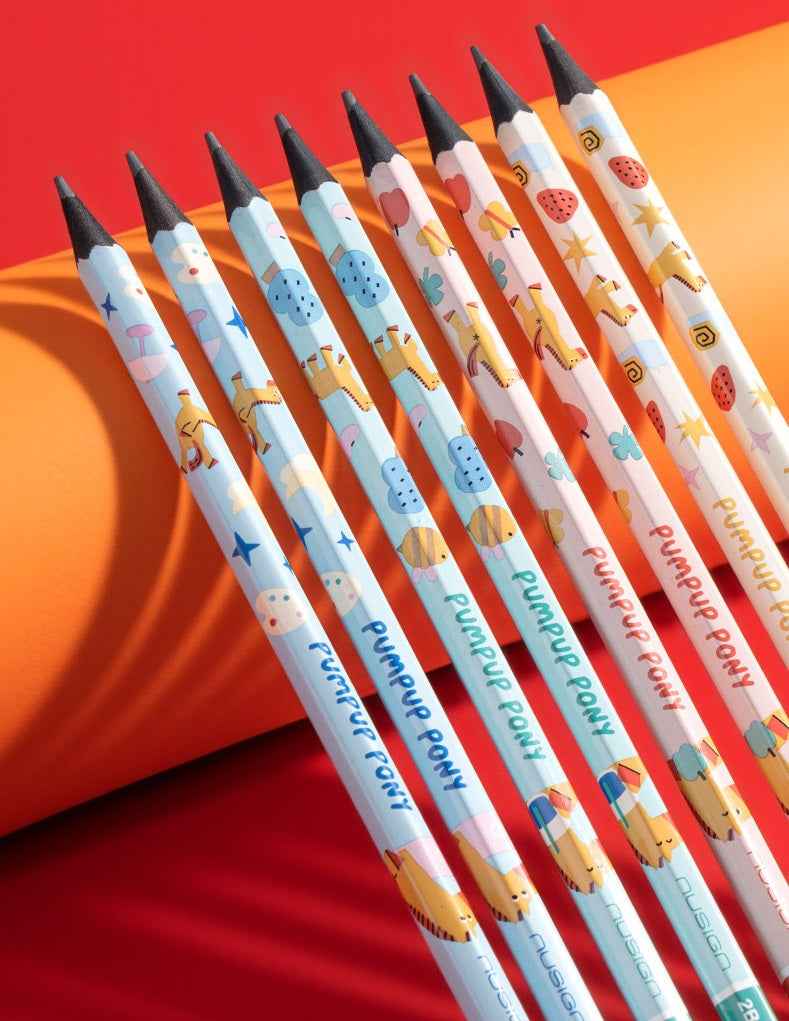 DELI Nusign Pumpup Pony Black Wood Pencil Horse Year Limited 4 Pack