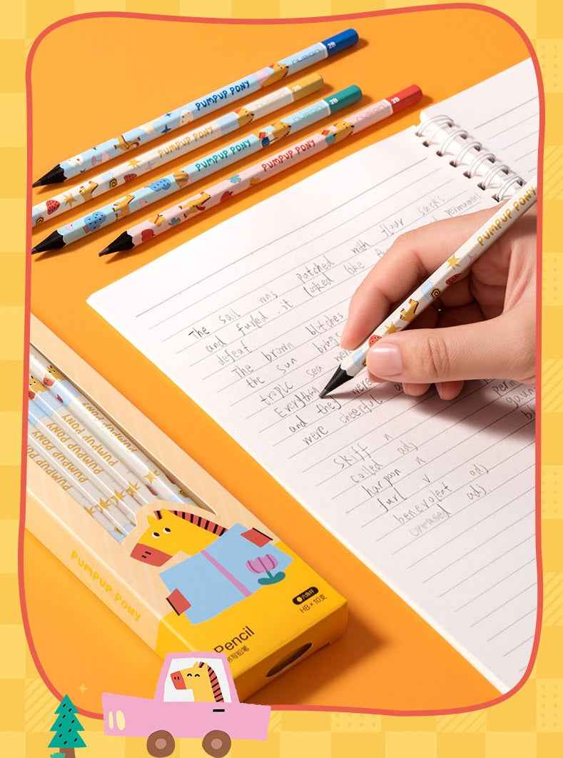 DELI Nusign Pumpup Pony Black Wood Pencil Horse Year Limited 4 Pack