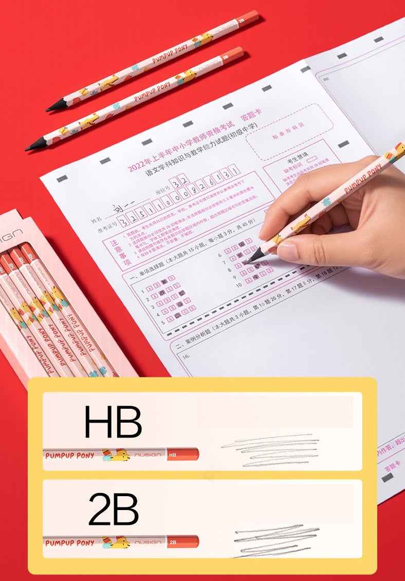 DELI Nusign Pumpup Pony Black Wood Pencil Horse Year Limited 4 Pack