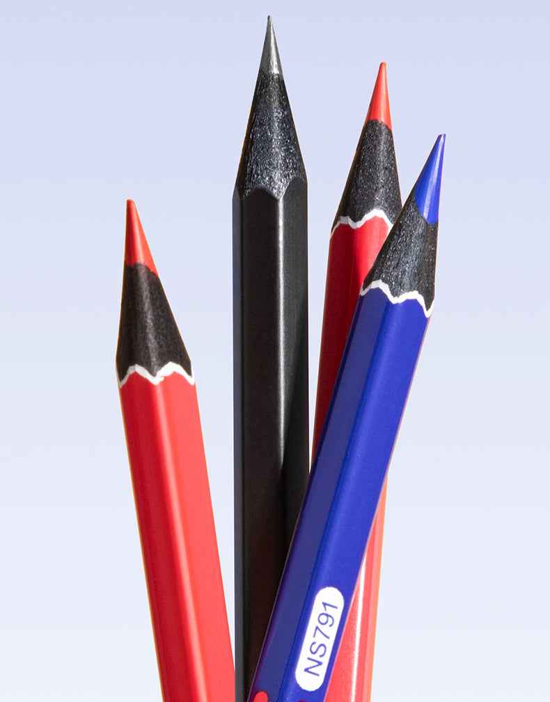 DELI Nusign NS791 Black Wood HB Pencils,20pcs Black + 4pcs Red Blue
