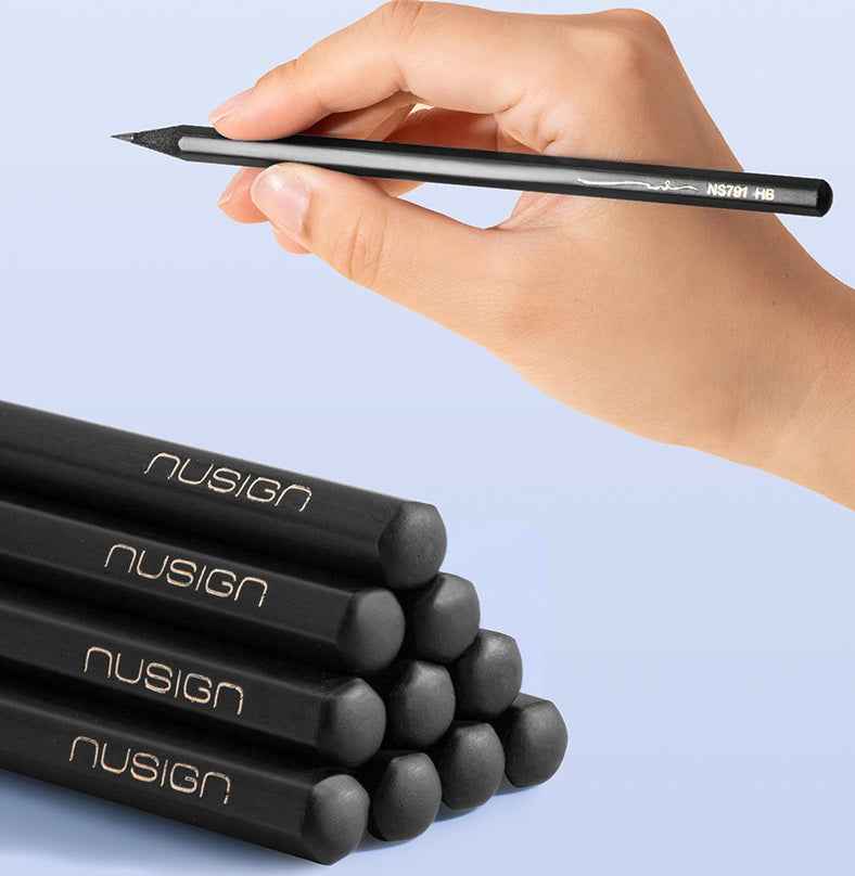 DELI Nusign NS791 Black Wood HB Pencils,20pcs Black + 4pcs Red Blue