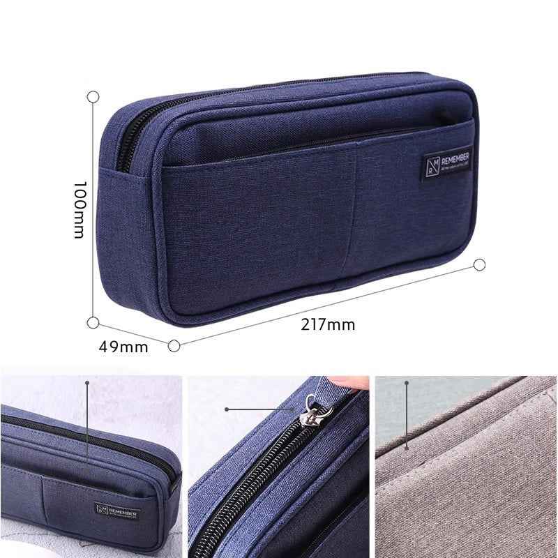 DELI Oxford Fabric Pencil Case Pen Pouch for Students