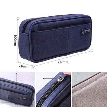 DELI Oxford Fabric Pencil Case Pen Pouch for Students