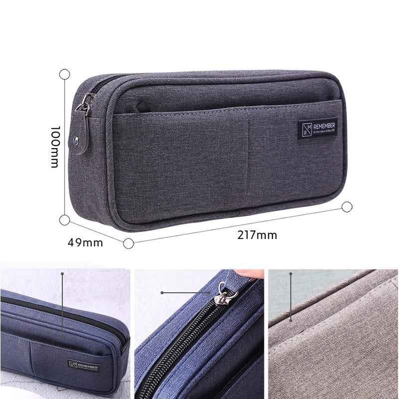 DELI Oxford Fabric Pencil Case Pen Pouch for Students