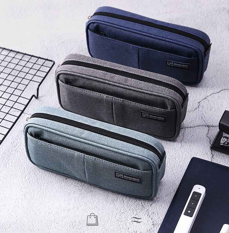 DELI Oxford Fabric Pencil Case Pen Pouch for Students