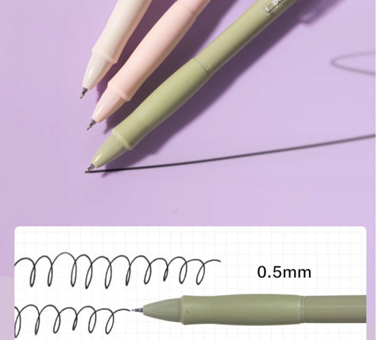 DELI Nopea-kuivaava geelikynä 10-pack Pehmeä kumikahva, 0,5 mm Musta muste