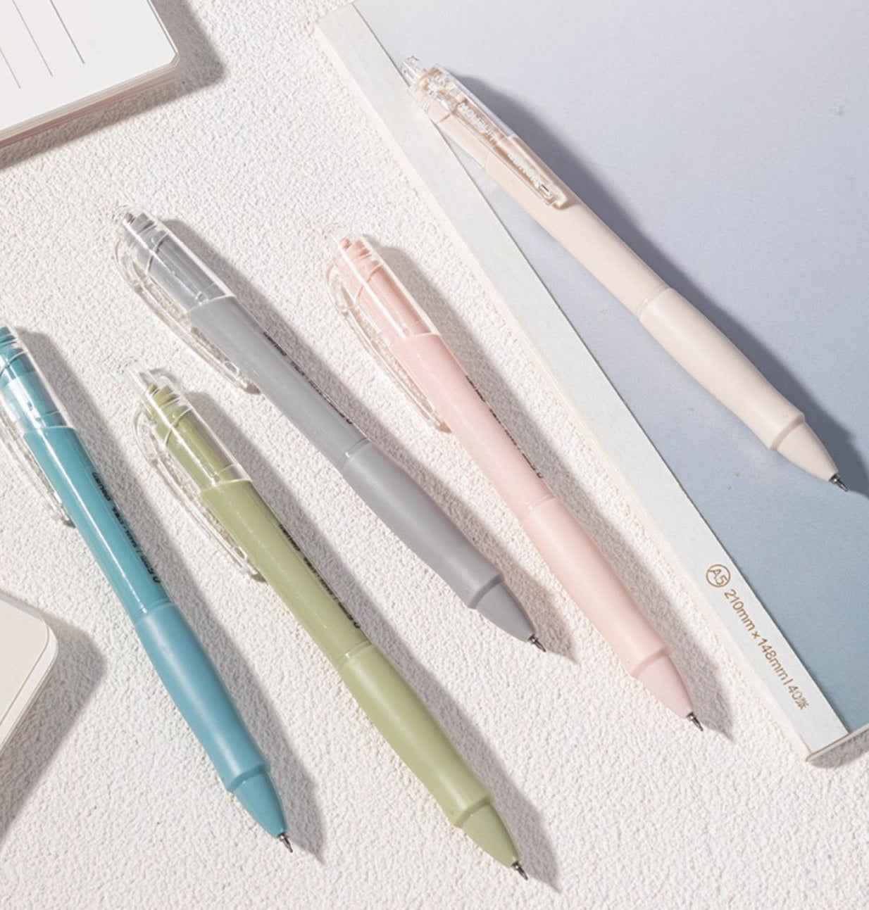 DELI Quick-Dry Gel Pen 10-Pack Soft Rubber Grip, 0.5mm Black Ink