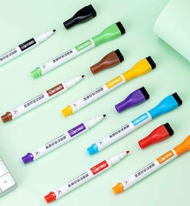 DELI Dry Erase Markers,8 Colors Whiteboard Marker Pens