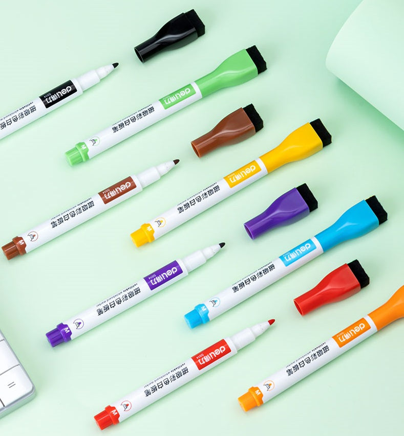 DELI Magnetic Dry Erase Markers,8 Colors Whiteboard Marker Pens - TTpen