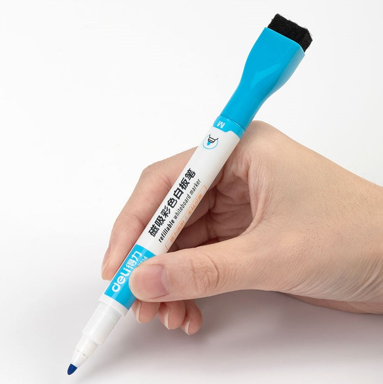 DELI Magnetic Dry Erase Markers,8 Colors Whiteboard Marker Pens
