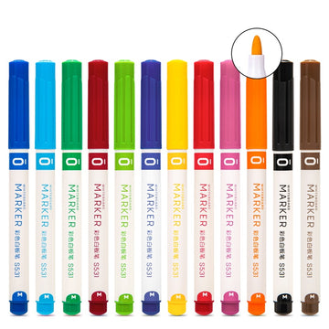 DELI Dry Erase Markers,12 Colors White Board Markers