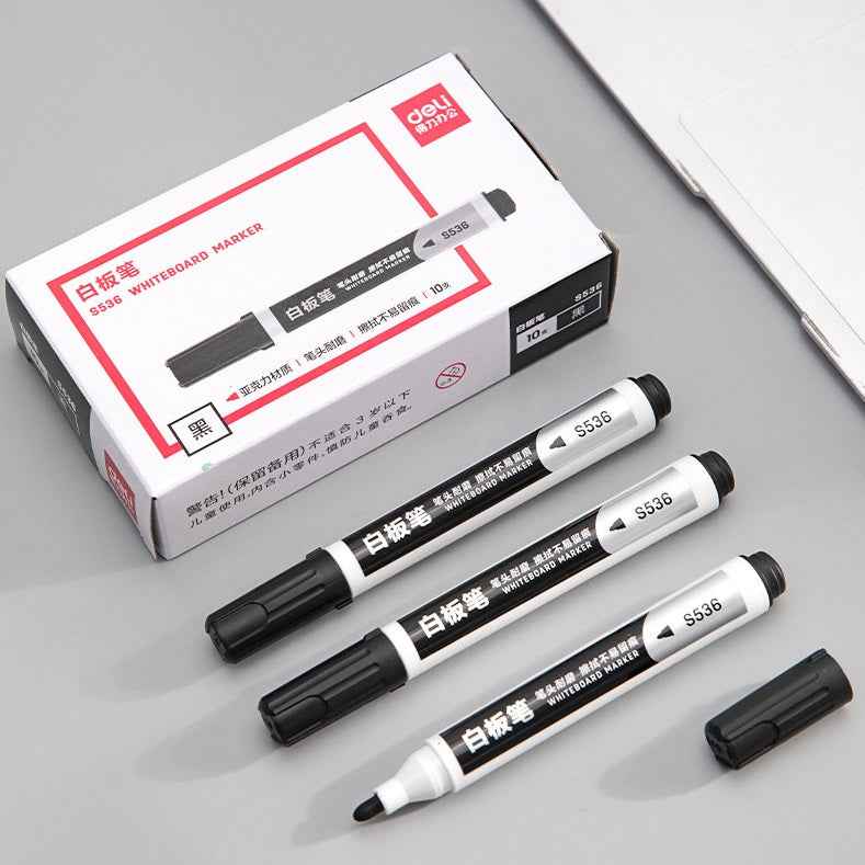 DELI S536 20-Pack Low-Odor Bullet Tip Dry Erase Whiteboard Markers