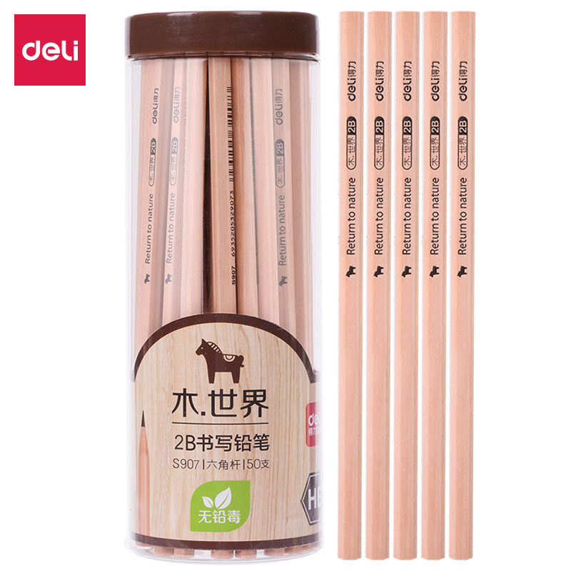 DELI 2B HB Wooden Pencils for School Office,Pack of 50