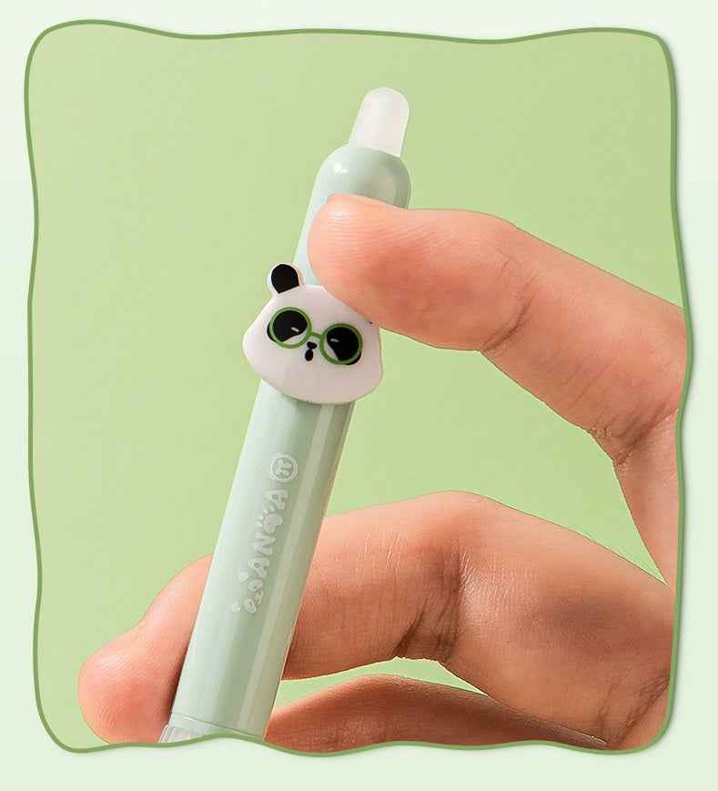 DELI SA290 Panda Thermal Erasable Gel Pen Black/Blue Ink 12 Pack