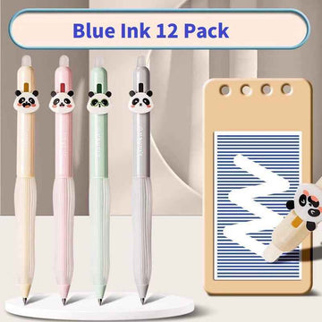 DELI SA290 Panda Thermal Erasable Gel Pen Black/Blue Ink 12 Pack