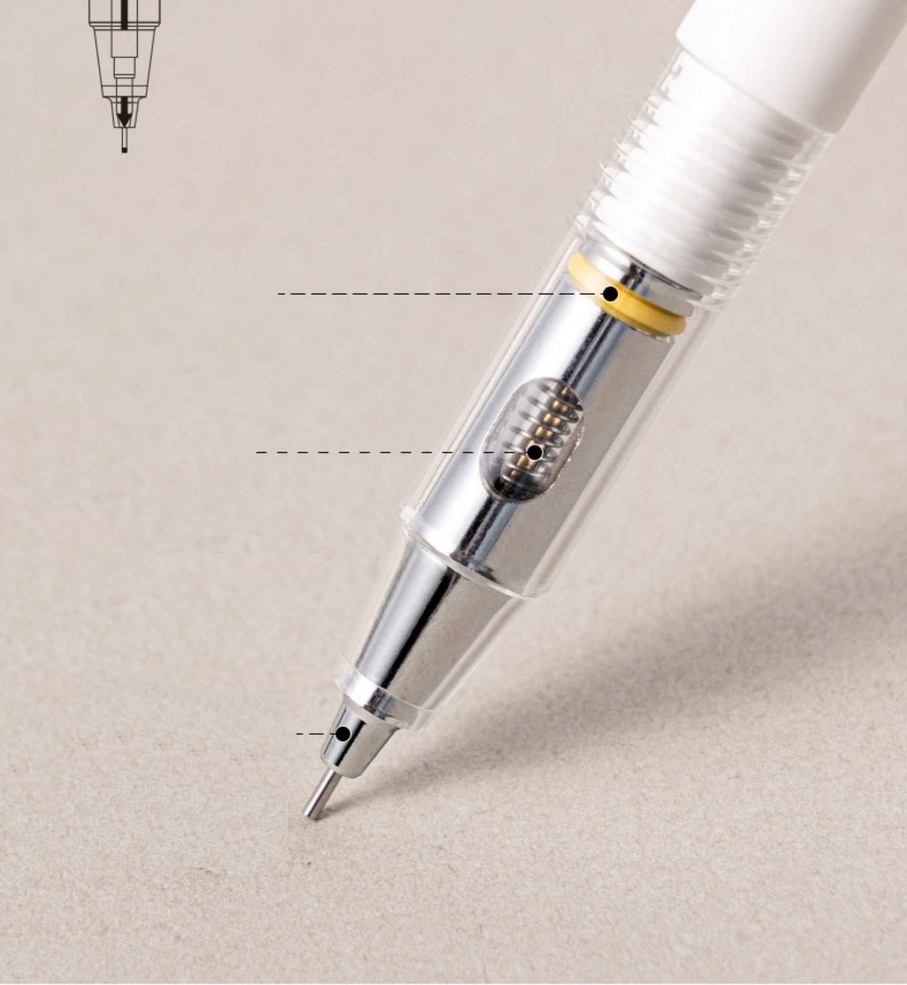 DELI SH985 Automatic  Mechanical Pencil 0.5mm Black/White 2 Pack