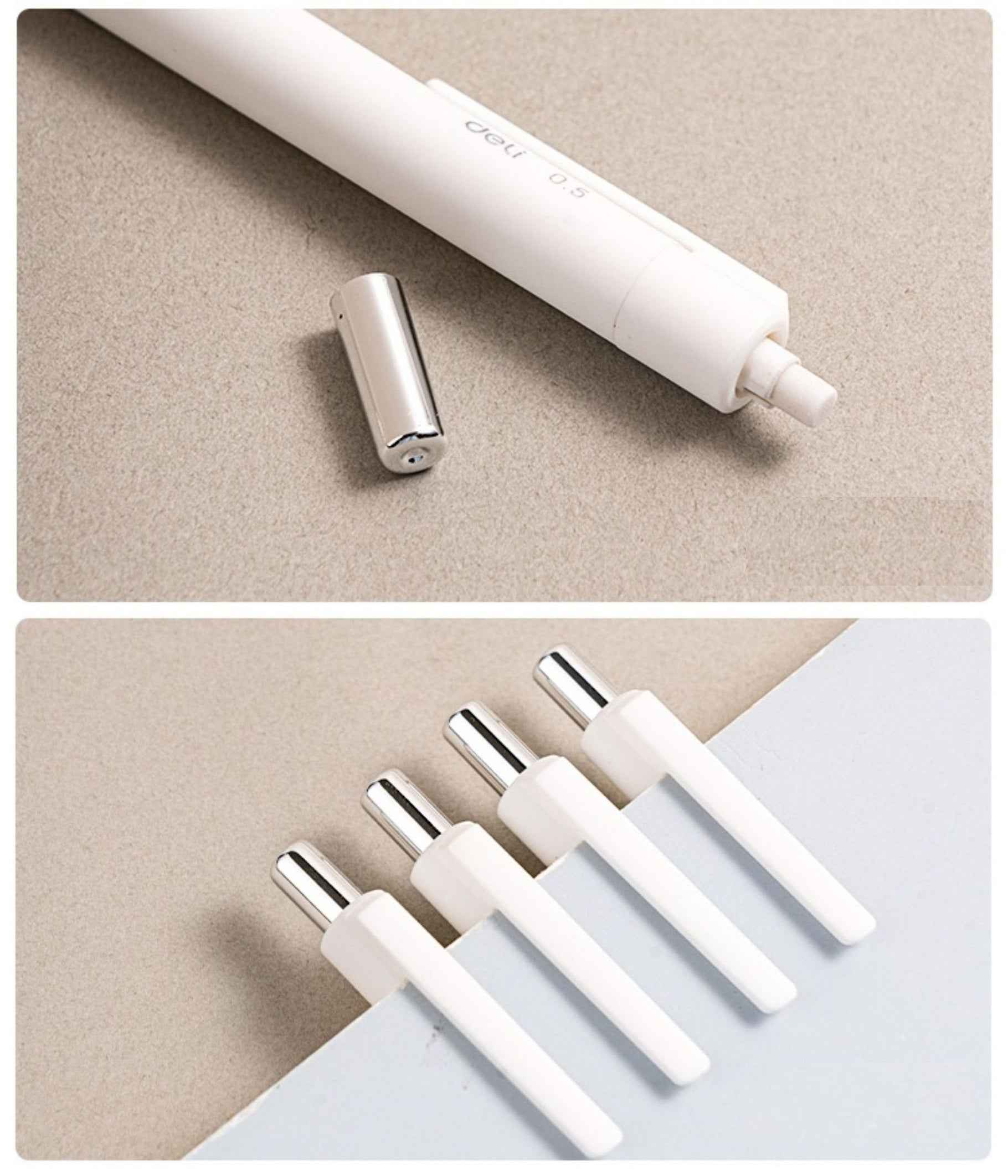 DELI SH985 Automatic  Mechanical Pencil 0.5mm Black/White 2 Pack