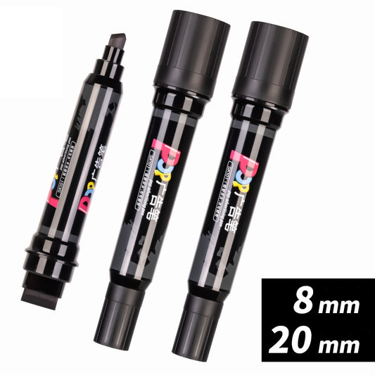 DELI SK101 POP Advertising Marker Pen 8mm-20mm Dual Tip Oil-Based 3 Pack