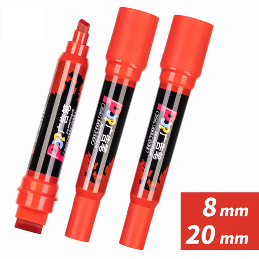 DELI SK101 POP Advertising Marker Pen 8mm-20mm Dual Tip Oil-Based 3 Pack