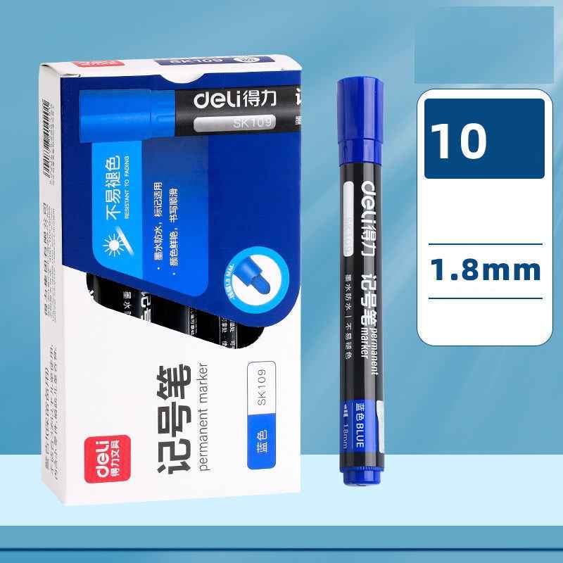DELI SK109 1.8mm Bullet Tip Permanent Markers 10 Pack