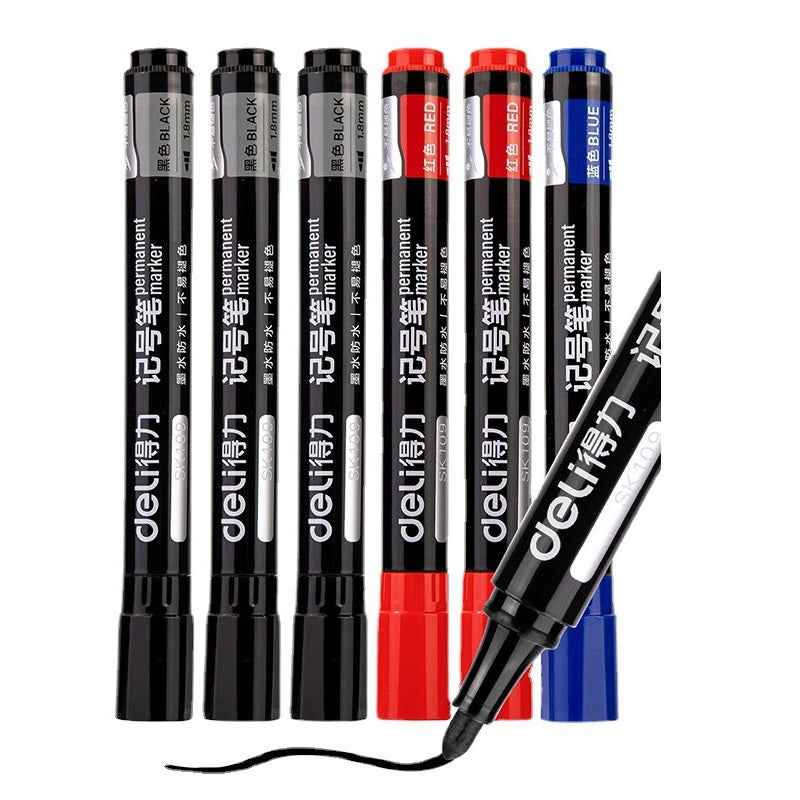 DELI SK109 1.8mm Bullet Tip Permanent Markers 10 Pack