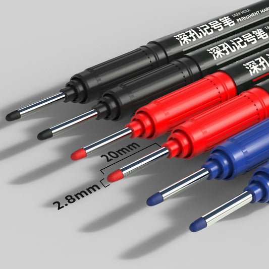 DELI Маркери за дълбоки дупки, постоянни, комплект от 12 броя, 3 цвята