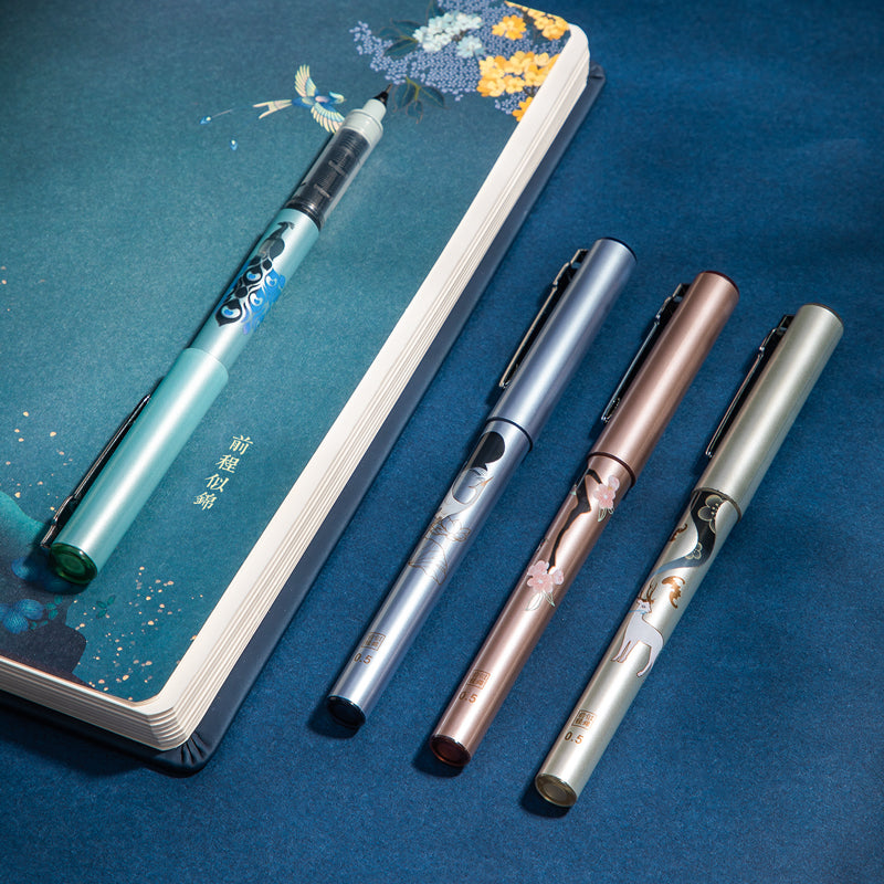 DELI Summer Palace Collection Gel Pen Set - 0.5mm Fine Tip 4-Pack