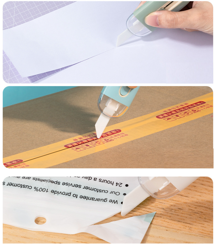 DELI Auto-Retractable Mini Box Safe Ceramic Cutter 3 Color Pack