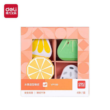 DELI VP189 Cute Fruit-Shaped Erasers – 8-Piece Set