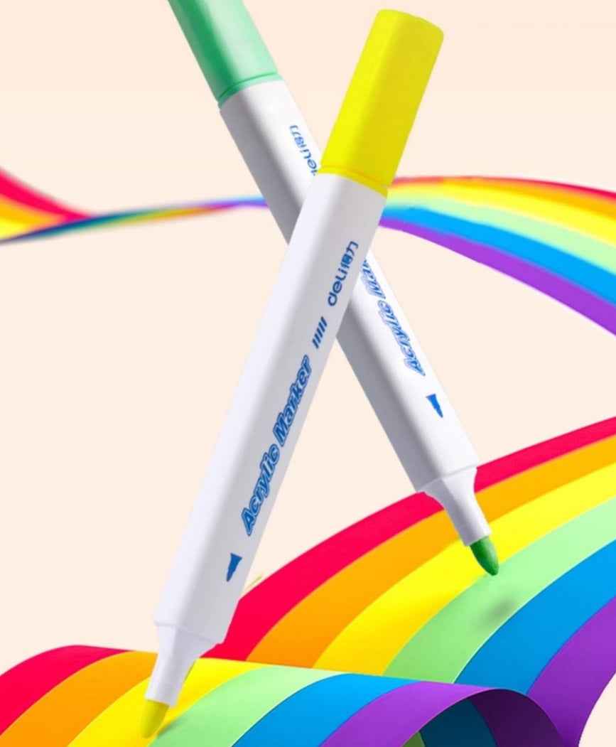 DELI Acrylic Marker Pens – 36/48/60 Vibrant Colors for Kids & School