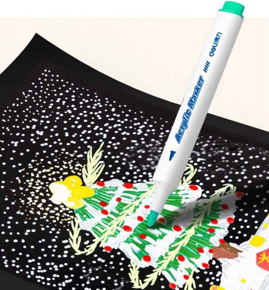 DELI Acrylic Marker Pens – 36/48/60 Vibrant Colors for Kids & School