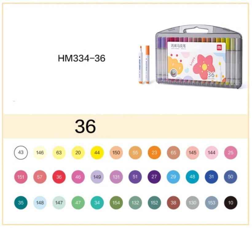 DELI Acrylic Marker Pens – 36/48/60 Vibrant Colors for Kids & School