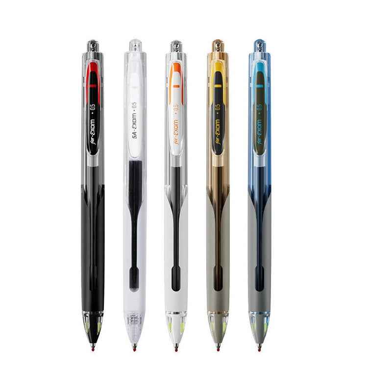 DIANSHI Retractable Gel Pen 0.5mm Carbon Black Ink 5 Pack