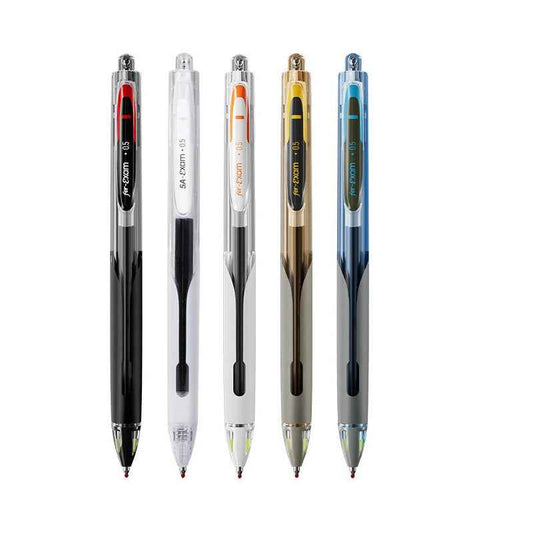 DIANSHI Retractable Gel Pen 0.5mm Carbon Black Ink 5 Pack