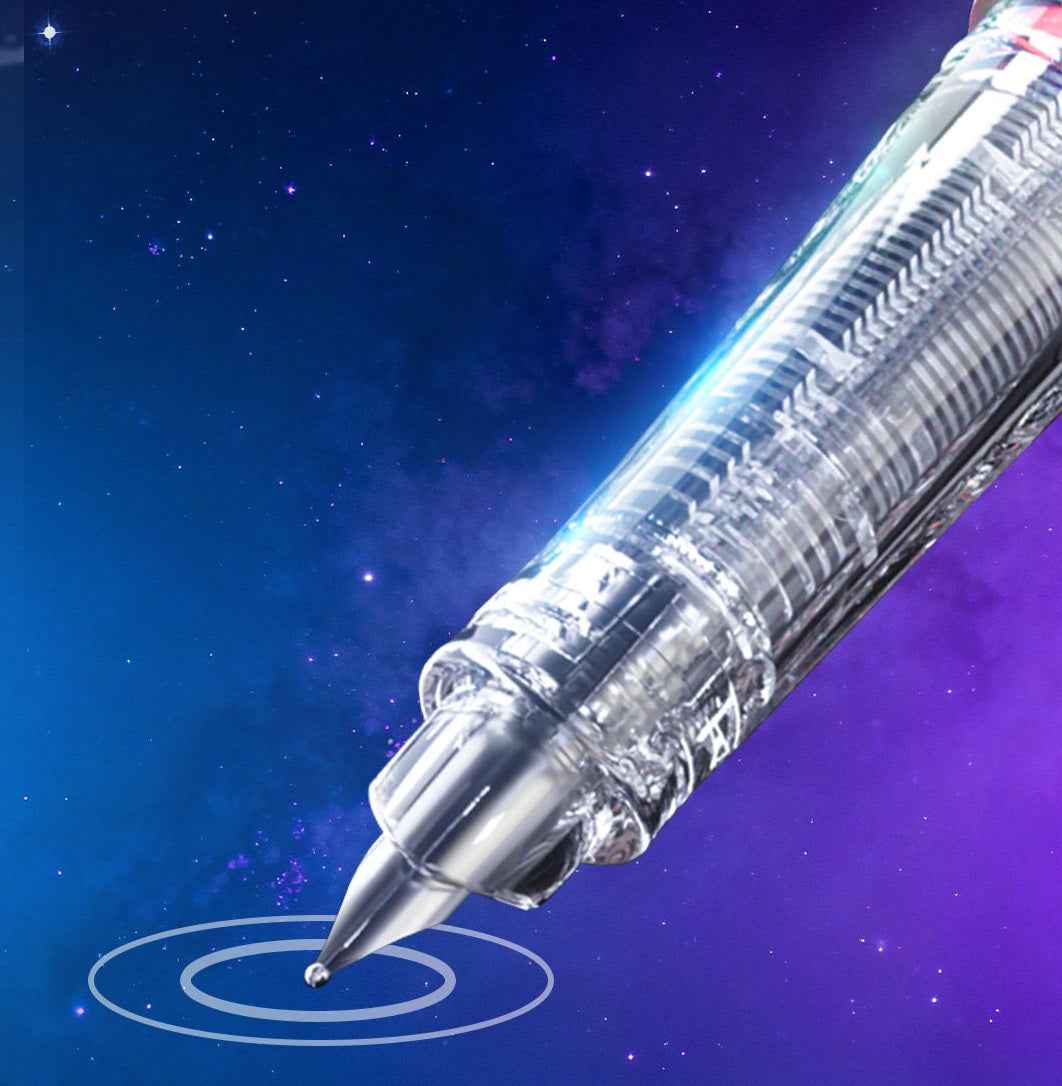 DIANSHI Rocket Fountain Pen EF Nib with Triangle Launch Stand
