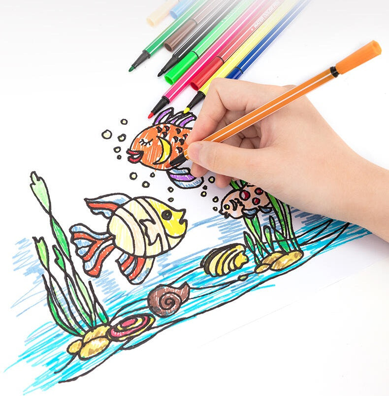 DELI 24 Colors Washable Art Marker Coloring Pens Set for Kids