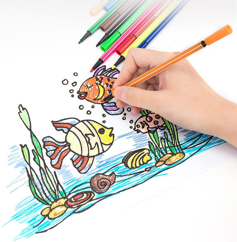 DELI 48 Colors Washable Art Marker Coloring Pens Set for Kids