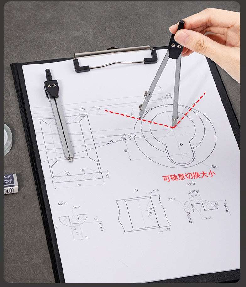 DELI 16PCS Geometry Drawing Set with Pencil Ruler Compass Storage Case