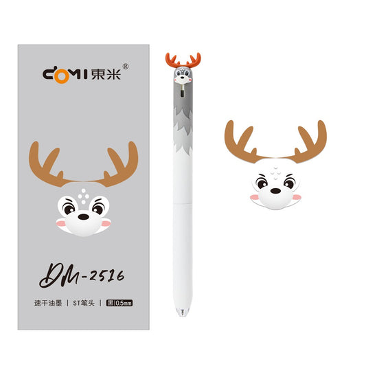 DOMI Deer Retractable Gel Pens | 0.5mm Black Ink,12 Pack