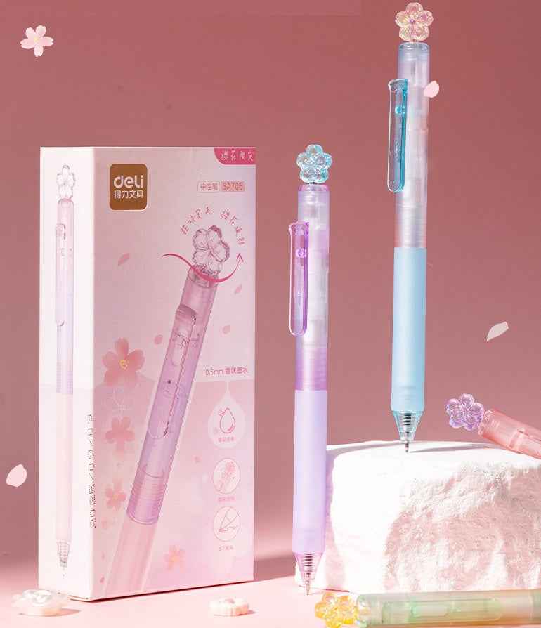 sakula ページ Deli Sakura Scented Click Gel Pen Black Ink,0.5mm,12-Piece