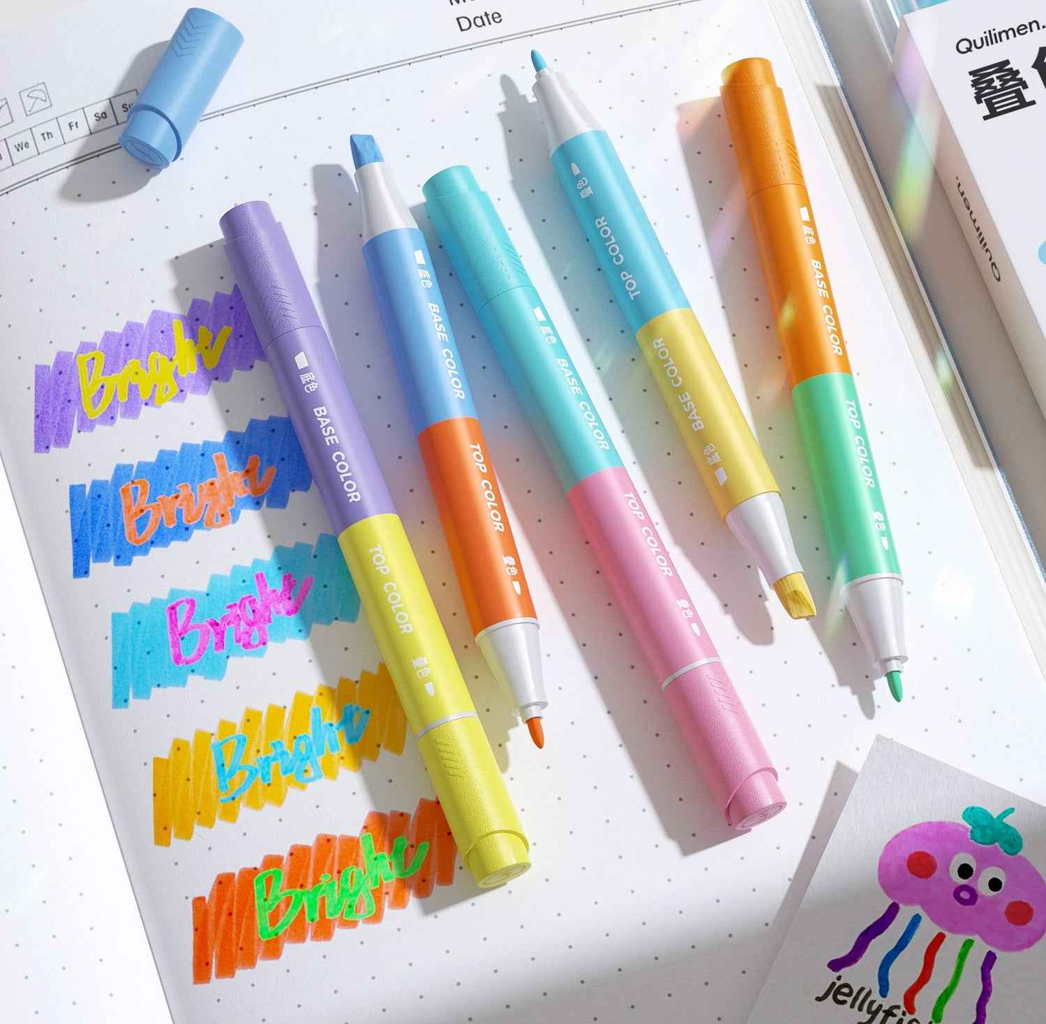 Blendable Dual Tip Highlighters 20 Colors 10 Pack