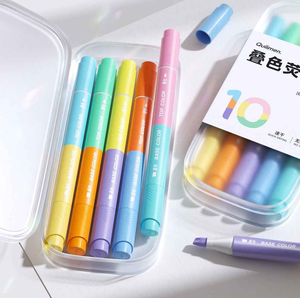 Blendable Dual Tip Highlighters 20 Colors 10 Pack