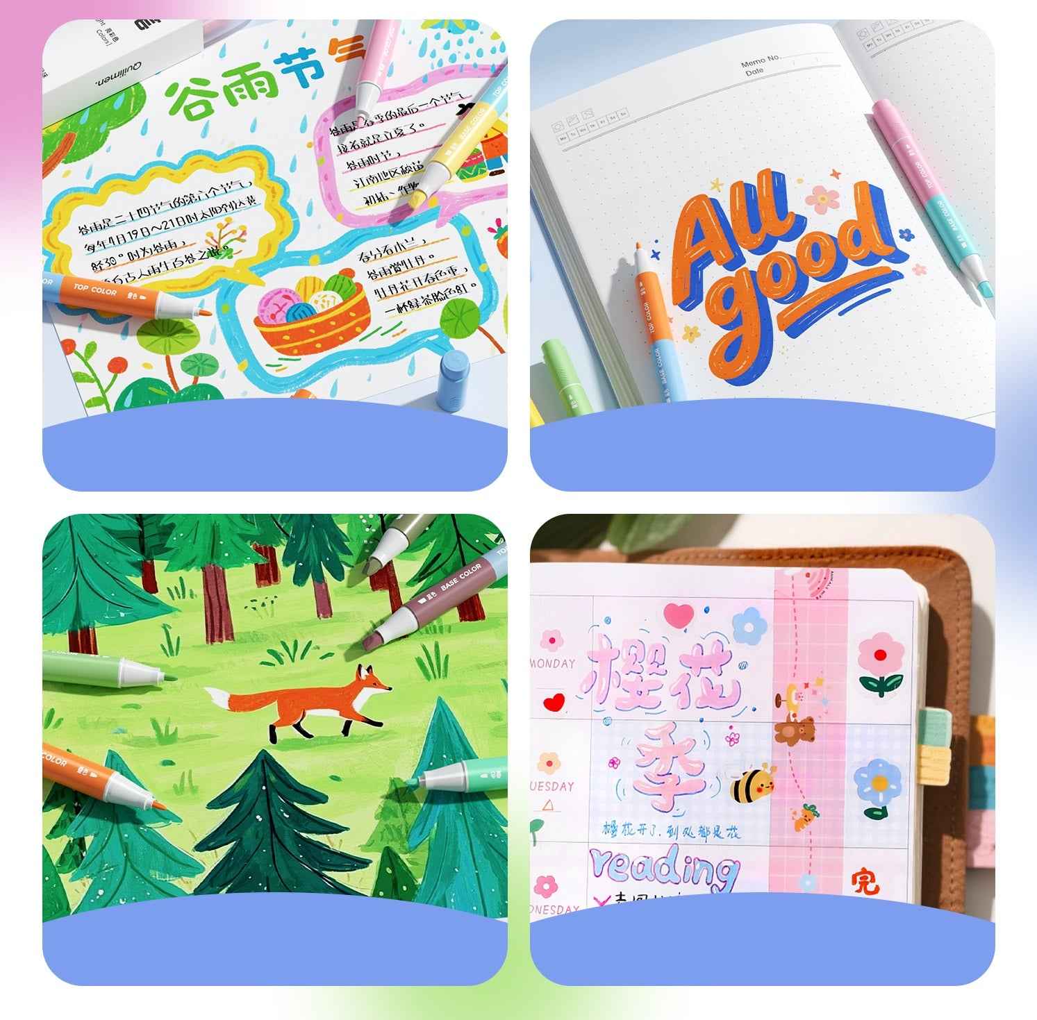 Blendable Dual Tip Highlighters 20 Colors 10 Pack