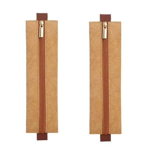 Dupont Paper Pen Pouch with Elastic Band for Journals & Planners 2pcs Light Brown